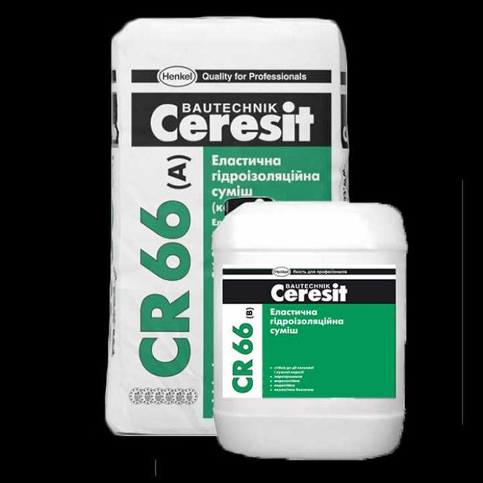 CR-66 Ceresit Гидроизоляция эластичная 2к (мешок 17,5кг+5кг), 22,5кг