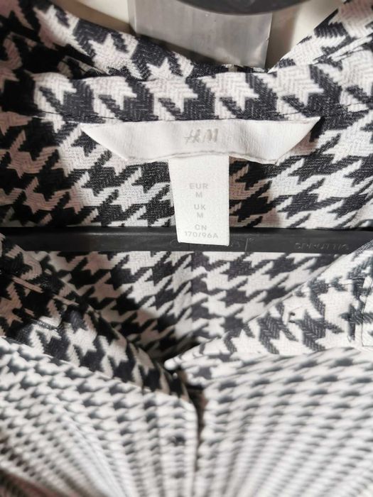 Damska nowa elegancka koszula w kratę w pepitkę pepitka H&M M 38
