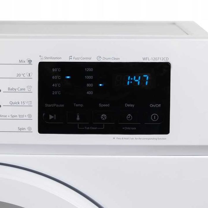 Pralka Wolnostojąca Automatyczna Vivax Wsad 7kg 1200 obr. Quick 15'