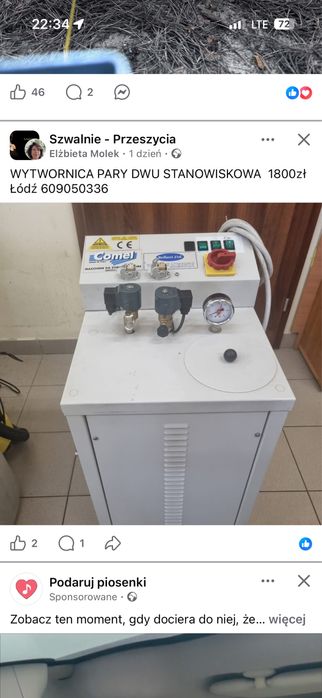 Wytwornica pary  2 stanowiskowa Comel
