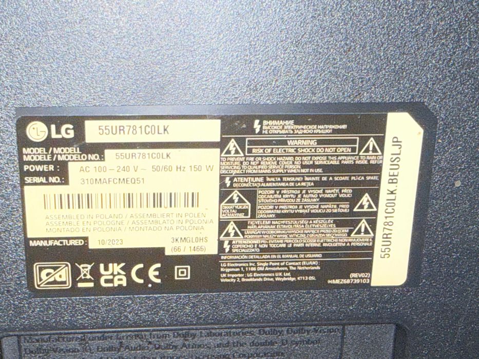 Telewizor LG 55 cali led 55UR781C
