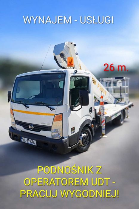 Podnośnik koszowy do  26 m. - z operatorem – usługi