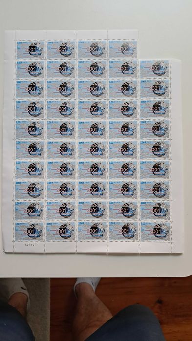 Filatelia Lote de 99 Selos “Novo Milénio 2001” França  NOVOS 59 €