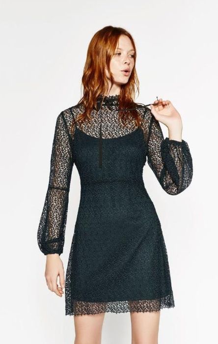 Vestido verde escuro da Zara