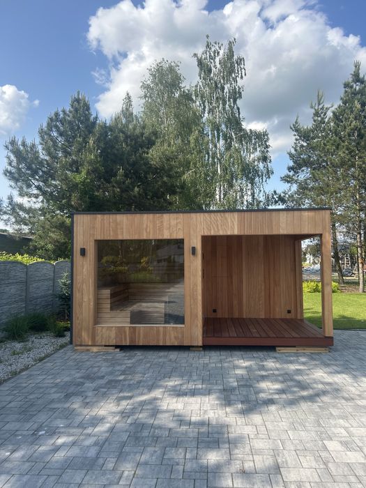 Powystawowa Sauna, Drewno egzotyczne, Piec 12kw, audio, led
