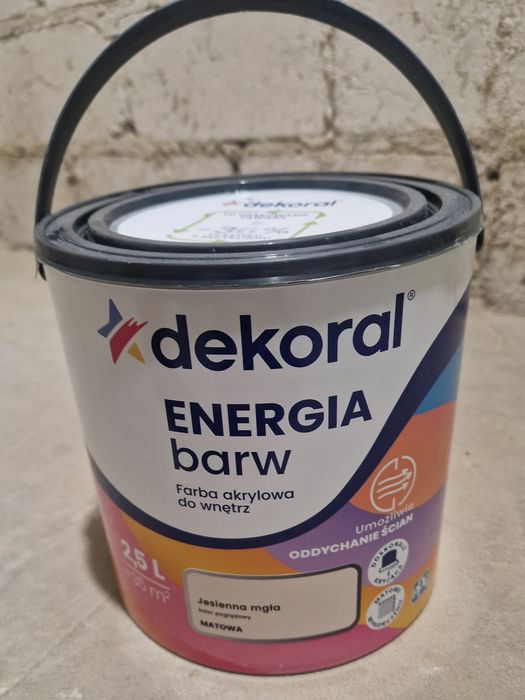 Farba dwie puszki farby Dekoral Energia barw Jesienna Mgła 2 x 2.5 l