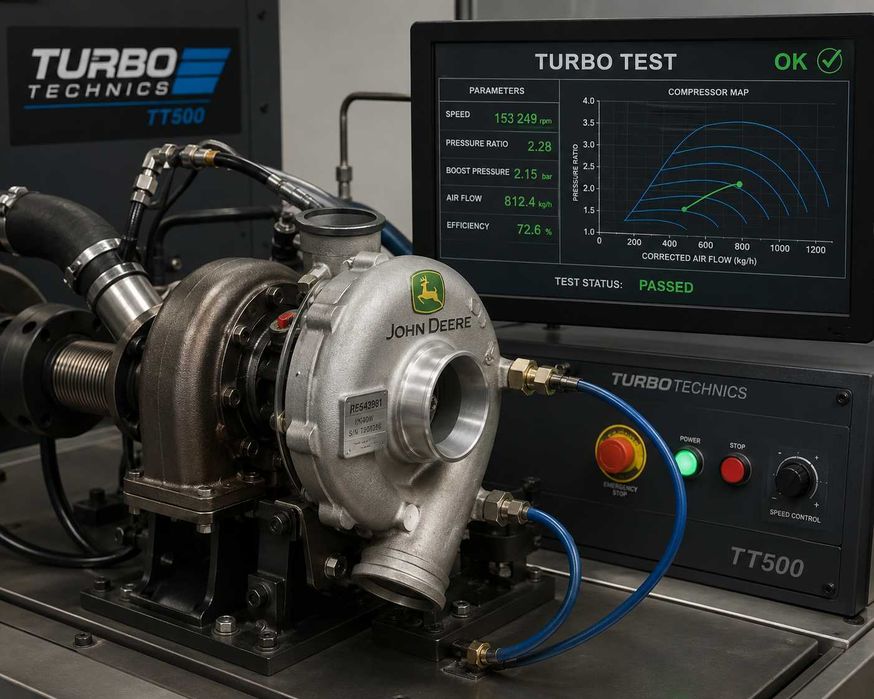 Turbosprężarka Turbina JCB, Perkins CaSE John Deere Komatsu Diagnostyka