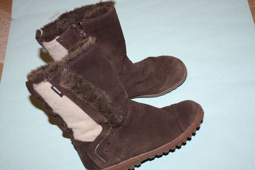 Зимние кожаные сапожки ф.Quechua р-31 в отличном состоянии