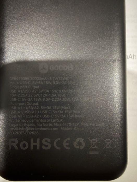 Powerbank Goodis 20000mAh