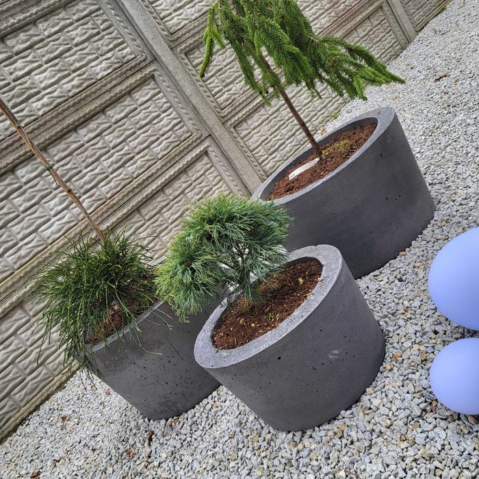 Betonowa donica mrozoodporna XXL i XL kolor antracyt