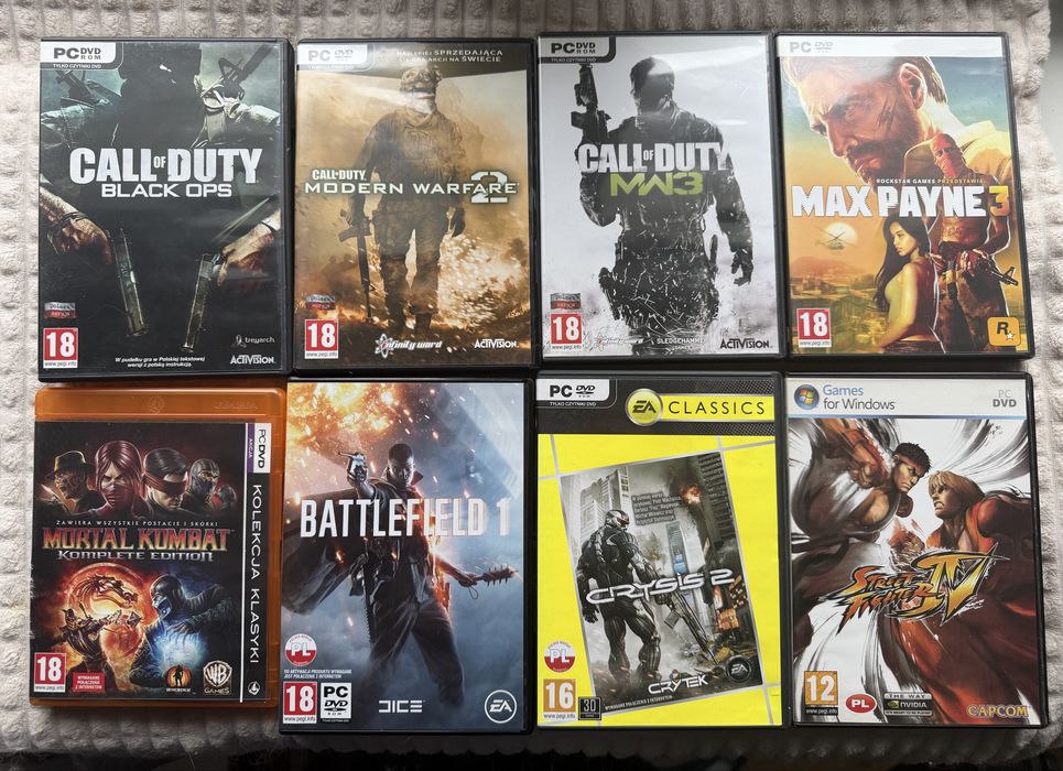 Zestaw gier na PC. Stan od bdb do idealnego