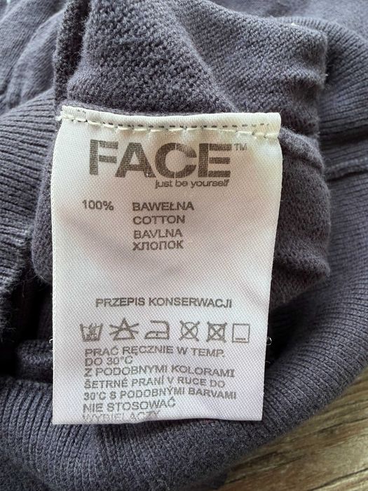 Face Granatowy ze ściągaczem w romby M - Sweter cienki męski Stan bdb