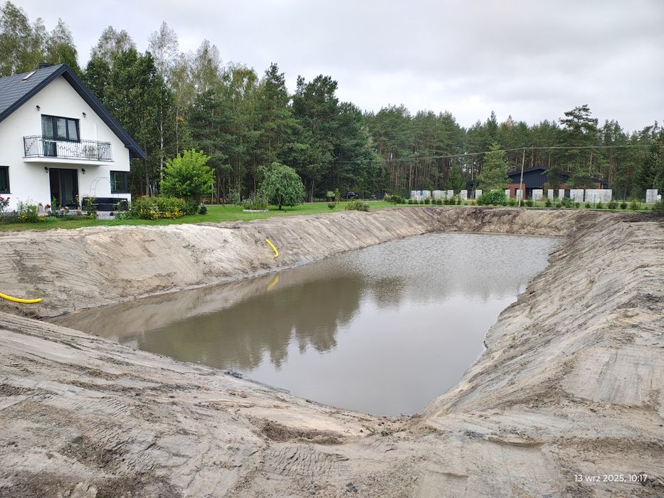 Koparka, usługi koparkami, stawy, wykopy, roboty ziemne