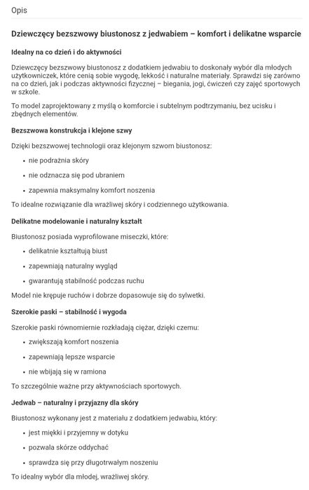 Sprzedam biustonosz bezszwowy