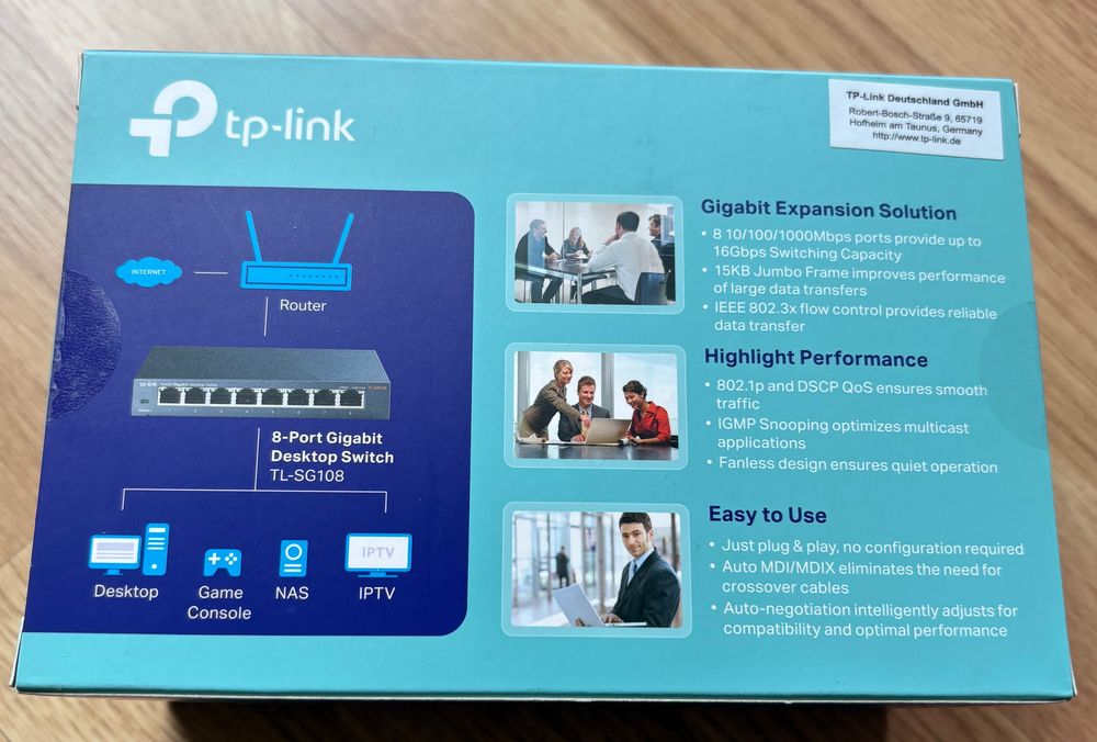 Switch TP-LINK TL-SG108 v3 - novo na caixa