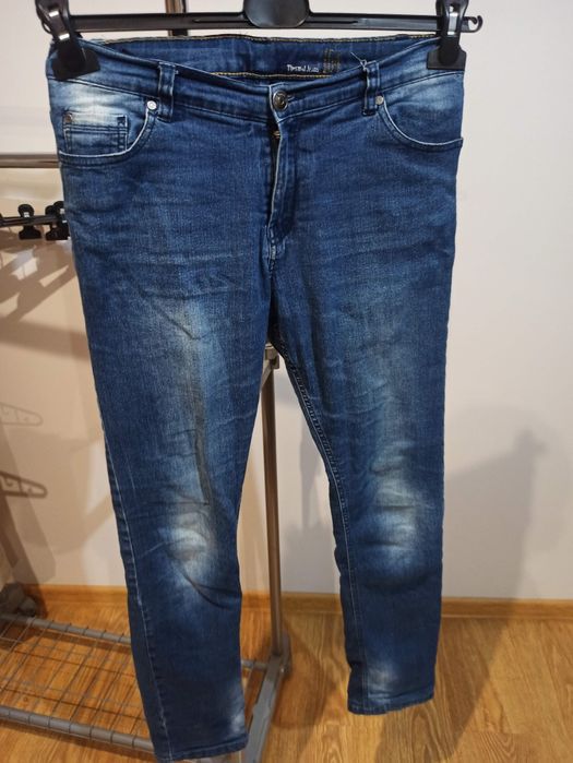 Spodnie jeansy ocieplane podwójny materiał Pooopiano