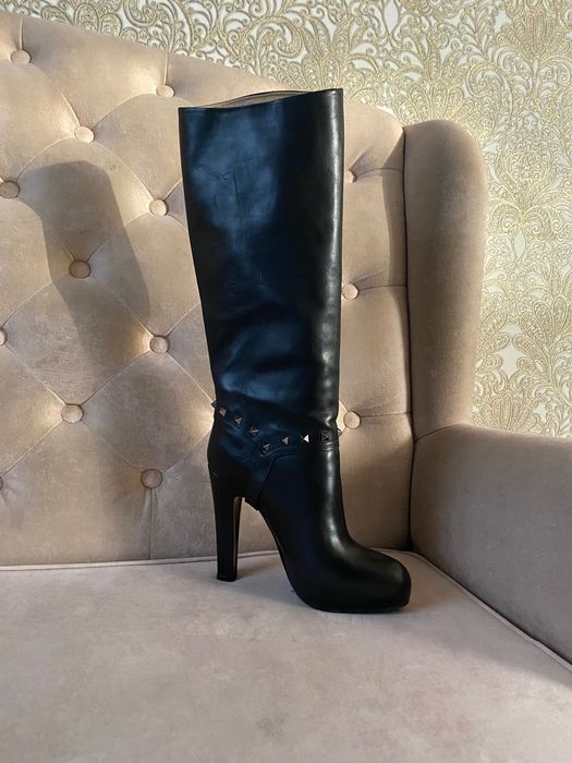 Сапоги кожаные женские, новые , весна - осень, Италия, 39 размер