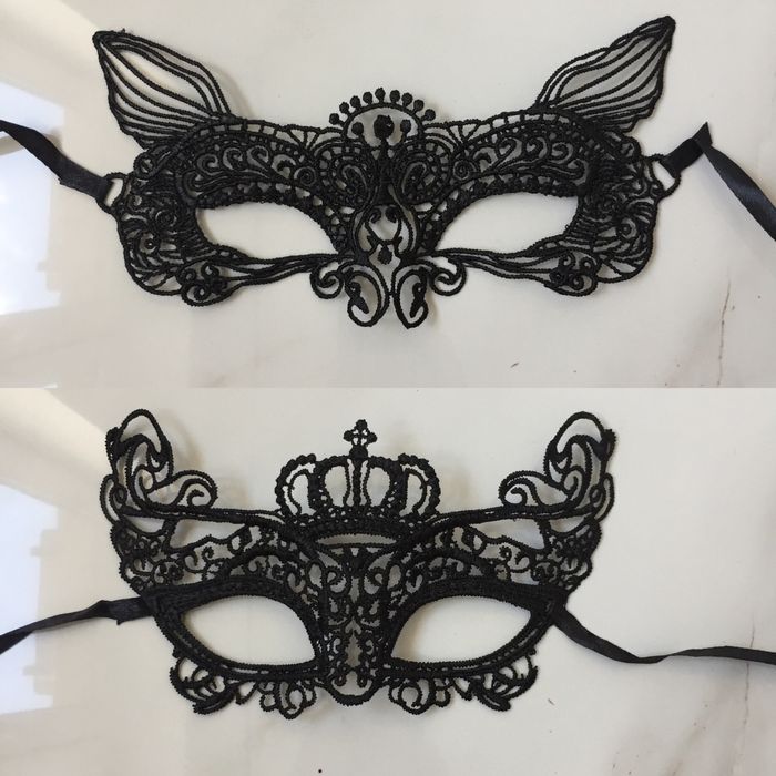 ажурная кружевная черная маска на праздник на вечеринку