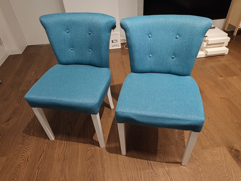 Cadeiras design tecido turquesa