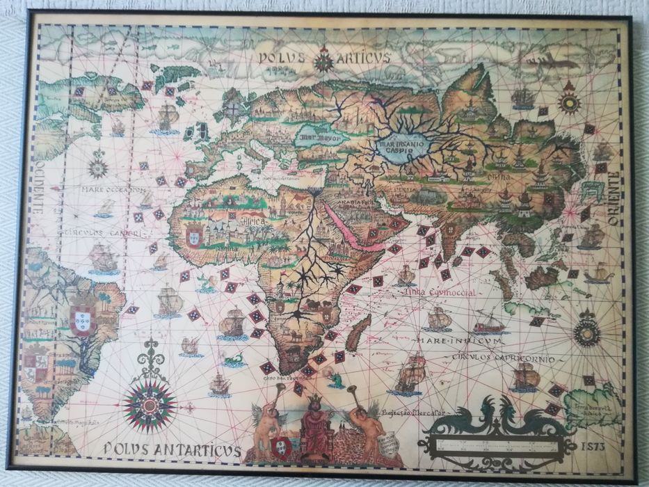Quadro carta do mundo