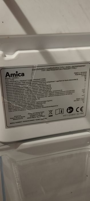 Lodówka z zamrażarką Amica