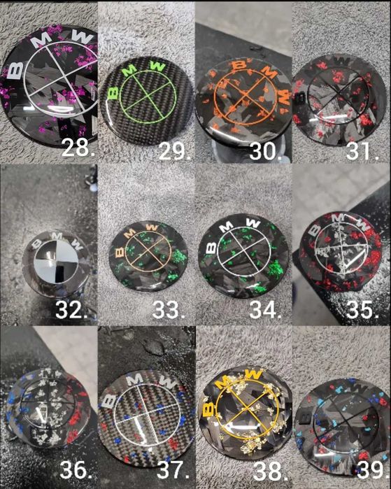 Símbolos BMW Carbono (Capô, Mala, Jantes, Volante) 100% Personalizável