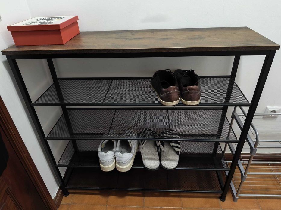 Sapateira Estante Sheffield Tectake | Estilo Industrial | Como Nova