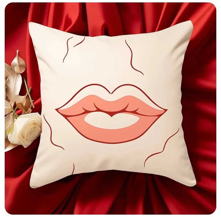 2 sztuki. Walentynkowa poszewka na poduszkę, upominek. Usta.