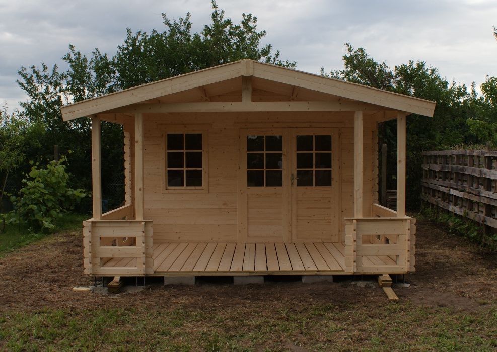 OD RĘKI Domek ogrodowy z tarasem drewniany 28mm, 6x4,1 podłoga weranda altana domek narzędziowy na działkę na ogród od producenta pergola ROD