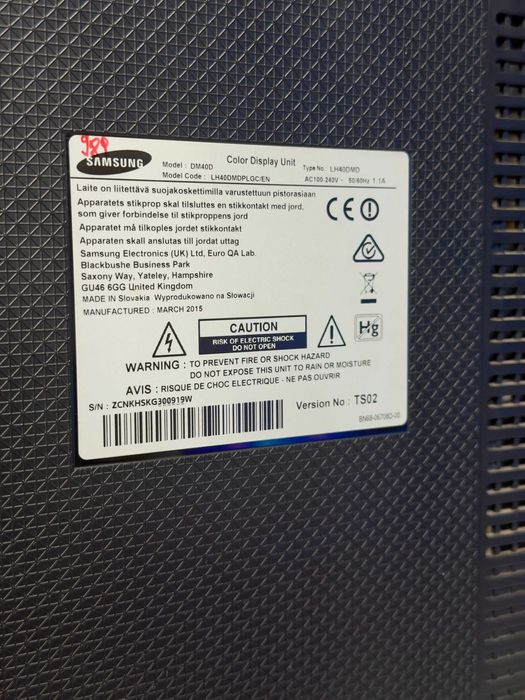 Monitor Reklamowy Samsung DM40D 40" Full HD HDMI 24/7