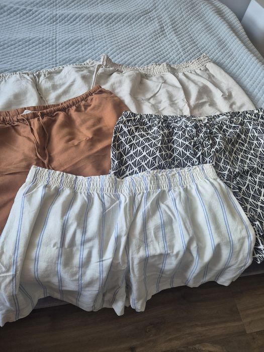 Spodenki len x 5, dresowe x 1, h&m r. XL lniane