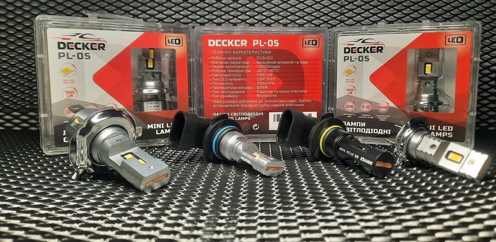 Лампи LED H4/Н7/Н11/ DECKER PL-05 5000K 7000Lm 12v 24v