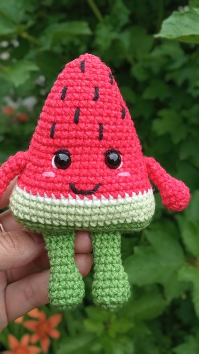 В НАЛИЧИИ Арбуз, Жаба, кавун, вязаные игрушки крючком