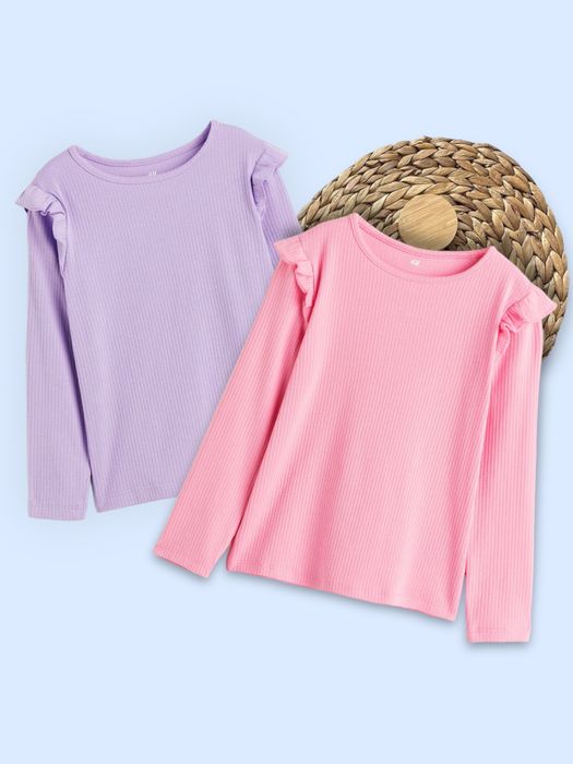 Лонгслів в рубчик H&M лонгслив реглан блуза футболка 8, 9, 10