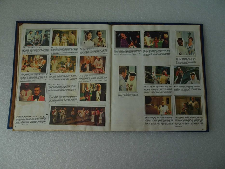 Caderneta de cromos encadernada Sandokan (faltam 23 cromos)