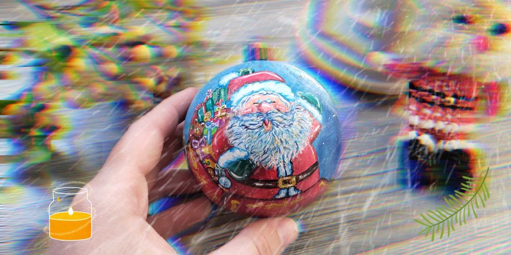 Новогодний Шар с Дедом Морозом Ручная Роспись