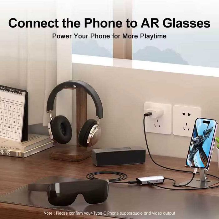 Адаптер живлення Type-C Type-C 4k USB PD65W для окулярів XREAL Air/One