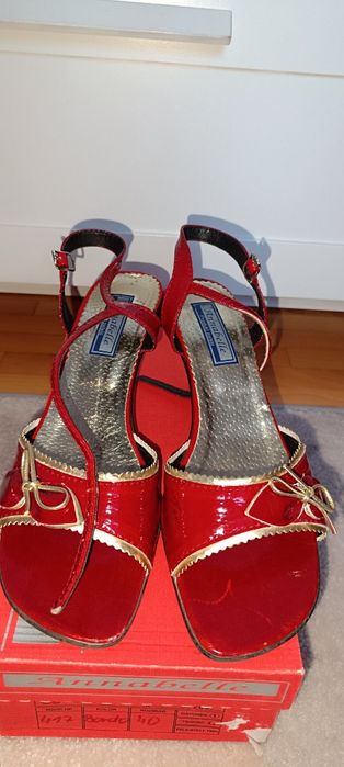 Sandałki bordowe na obcasie r. 40, sandały Annabelle