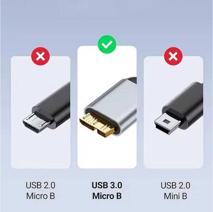 Kabel USB 3.0 (męski) do Micro-B (męski) SuperSpeed odczyt dysków 1m