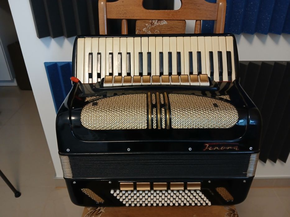 Akordeon Tenora 96 basów, 4 głosowy. Wbudowny mikrofon.