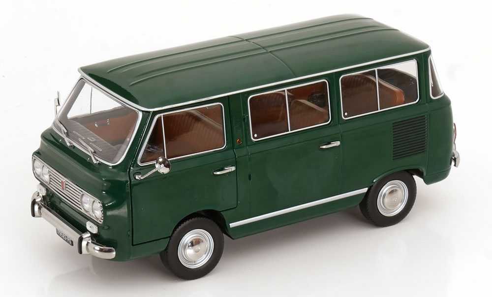 Model 1:18 Mitica Fiat 850 Familiare serie-2 1970 green/brown interior