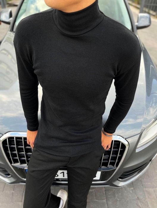 ‼️ЗНИЖКА‼️ Гольф чоловічий на флісі утеплений. Чорний, сіриі графіт