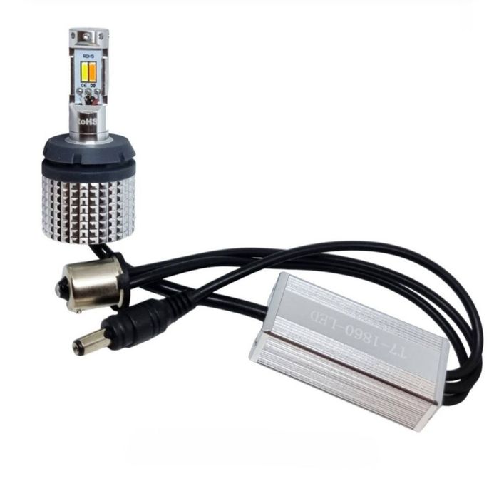 ДХО в ПОВОРОТ Led  white+yellow лампа 1157 7443 Canbus  Обманка