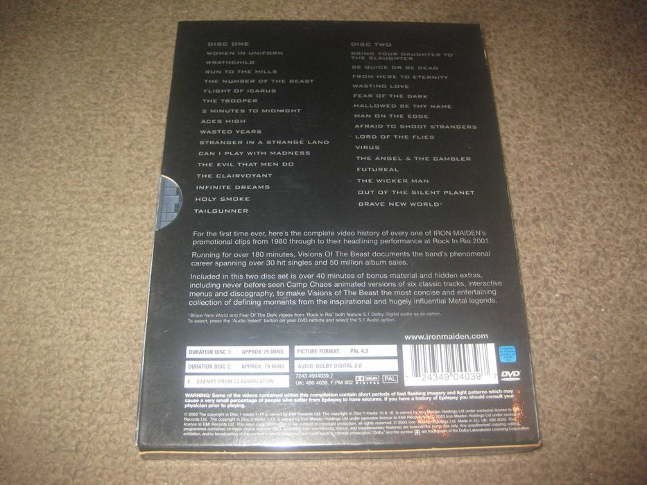 Iron Maiden "Visions of the Beast" numa Edição Especial com 2 DVDs em Digipack!