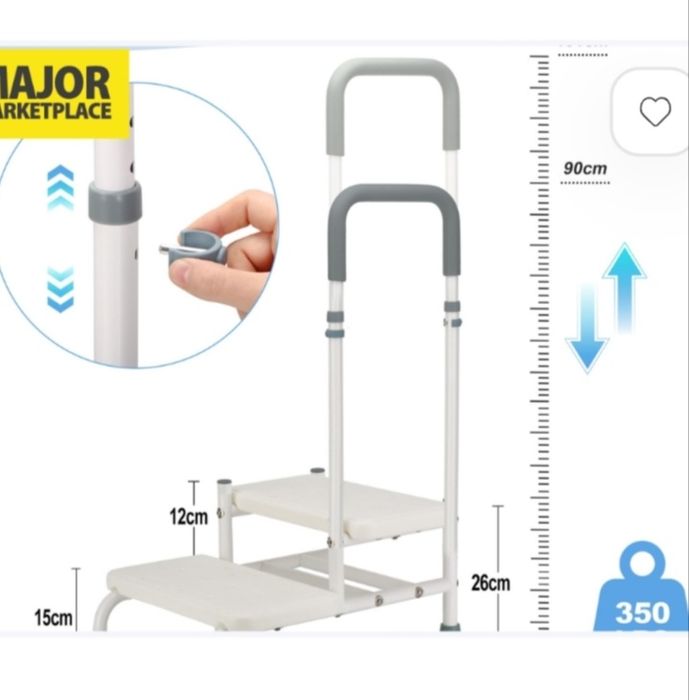 Stopień do wanny z uchwytem 2 stopnie