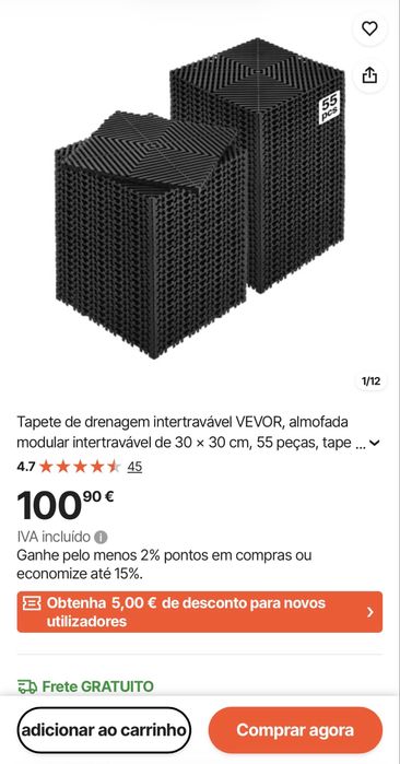 Chao Tecnico Vevor com drenagem