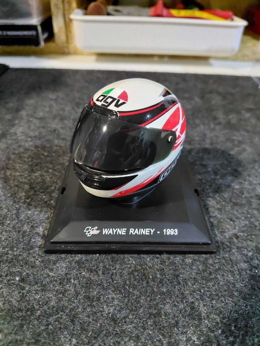 Capacetes Miniatura escala 1:5 MotoGP Wayne Rainey 1993