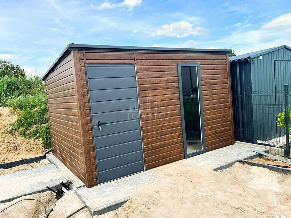 Schowek domek ogrodowy 3x3m drzwi okno drewnopodobny dach spad  TS968