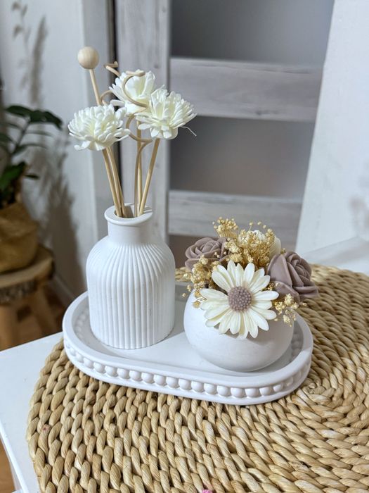 Zestaw ceramiczny +flowerbox z wosku sojowego