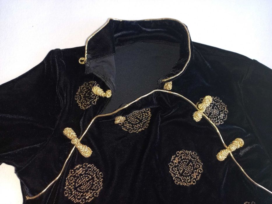 Блузка ципао китайська оксамит золото, довжина 56 см.